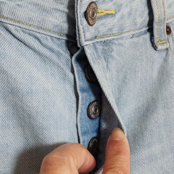 Abercrombie Ames Low Rise Slim Boyfriend Light Blue Distressed Jeans - Picture 4 of 8